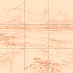 Sepia sketch with grid