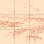 Sepia sketch with grid