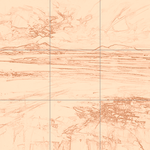 Sepia sketch with grid