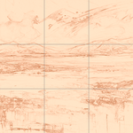 Sepia sketch with grid