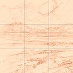 Sepia sketch with grid