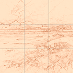 Sepia sketch with grid