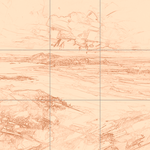 Sepia sketch with grid