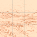 Sepia sketch with grid