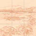 Sepia sketch with grid