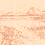 Sepia sketch with grid