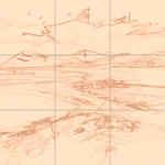 Sepia sketch with grid