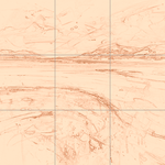 Sepia sketch with grid