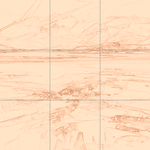 Sepia sketch with grid