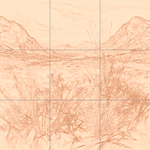 Sepia sketch with grid