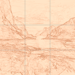 Sepia sketch with grid