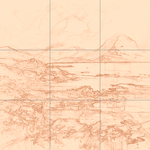 Sepia sketch with grid