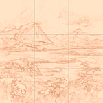 Sepia sketch with grid