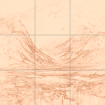 Sepia sketch with grid