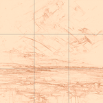 Sepia sketch with grid