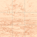 Sepia sketch with grid