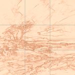 Sepia sketch with grid