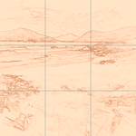 Sepia sketch with grid