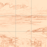 Sepia sketch with grid