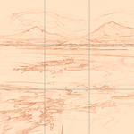 Sepia sketch with grid