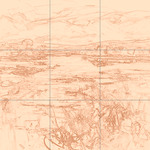 Sepia sketch with grid