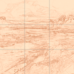 Sepia sketch with grid