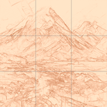 Sepia sketch with grid