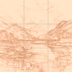 Sepia sketch with grid