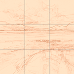 Sepia sketch with grid