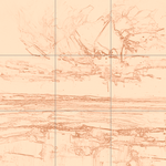 Sepia sketch with grid