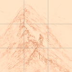 Sepia sketch with grid