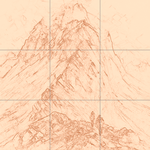 Sepia sketch with grid