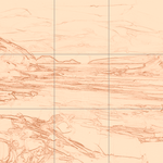 Sepia sketch with grid