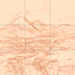 Sepia sketch with grid