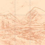 Sepia sketch with grid