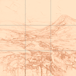 Sepia sketch with grid