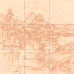 Sepia sketch with grid