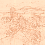 Sepia sketch with grid