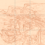 Sepia sketch with grid