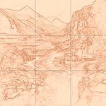 Sepia sketch with grid