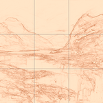 Sepia sketch with grid