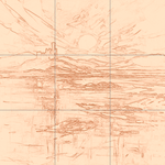 Sepia sketch with grid