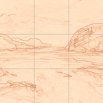 Sepia sketch with grid