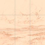 Sepia sketch with grid