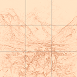 Sepia sketch with grid