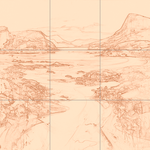 Sepia sketch with grid