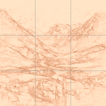 Sepia sketch with grid