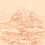 Sepia sketch with grid