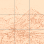 Sepia sketch with grid