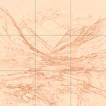 Sepia sketch with grid